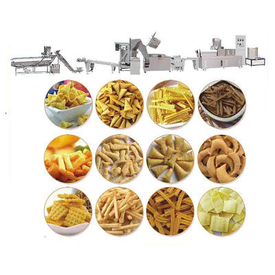 3000 KG χωρητικότητα Φρυγανισμένα κουδουνάκια Τσιπς Σνακς Γραμμή παραγωγής για τα τρόφιμα